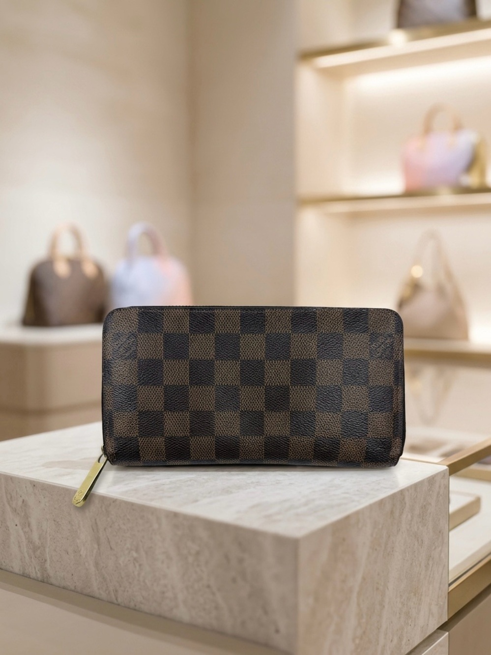 Authentic Louis Vuitton Damier Ebene Zippy Organizer Wallet – Pre-Owned